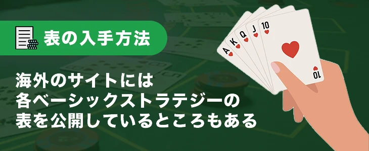 ベーシックストラテジー表の入手方法