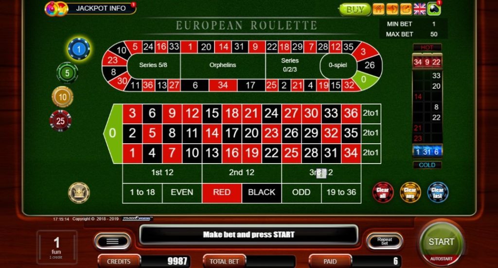 bitstarz （ビットスターズ）：European Roulette（ヨーロピアンルーレット）