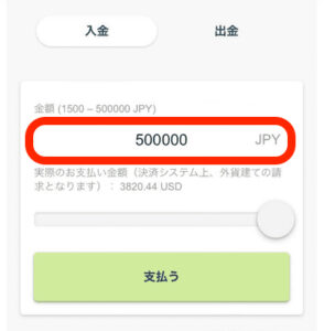 コンクエスタドールの入金