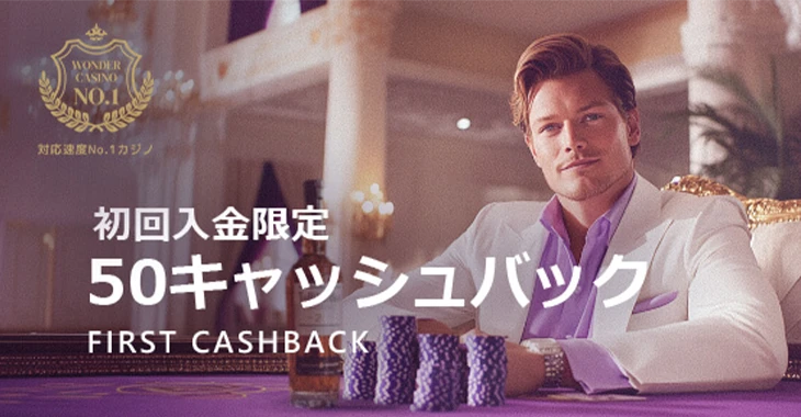 初回入金50%キャッシュバックボーナス