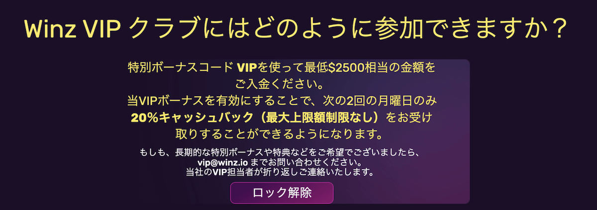 Winz.ioのVIPプログラム