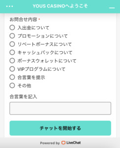 ユースカジノの日本語カスタマーサポート