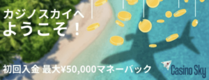 カジノスカイの初回入金ウェルカムボーナス