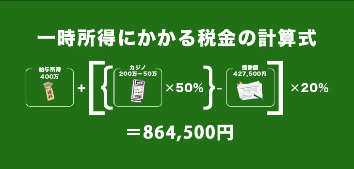 一時所得にかかる税金の計算式