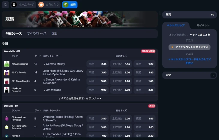 勝WINカジノの競馬