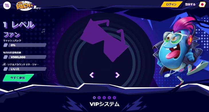 ミスターパチョカジノのVIPプログラム