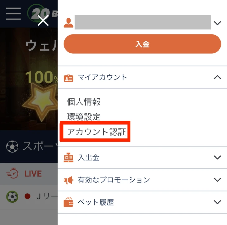 20ベットの本人確認で書類の提出