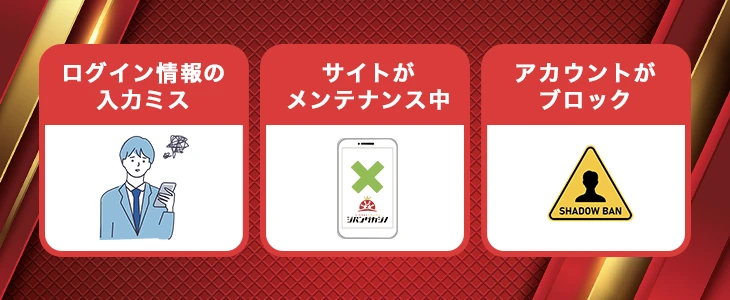 ジパングカジノにログインできない時の対処法