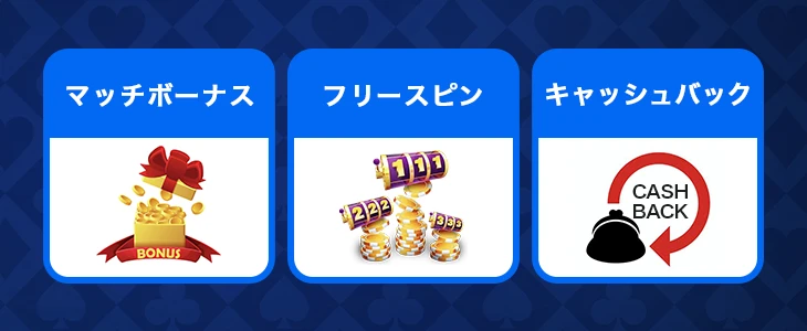 初回入金ボーナスの種類