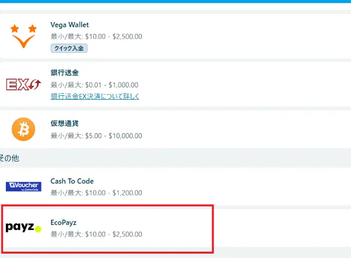 ペイズの入金方法2